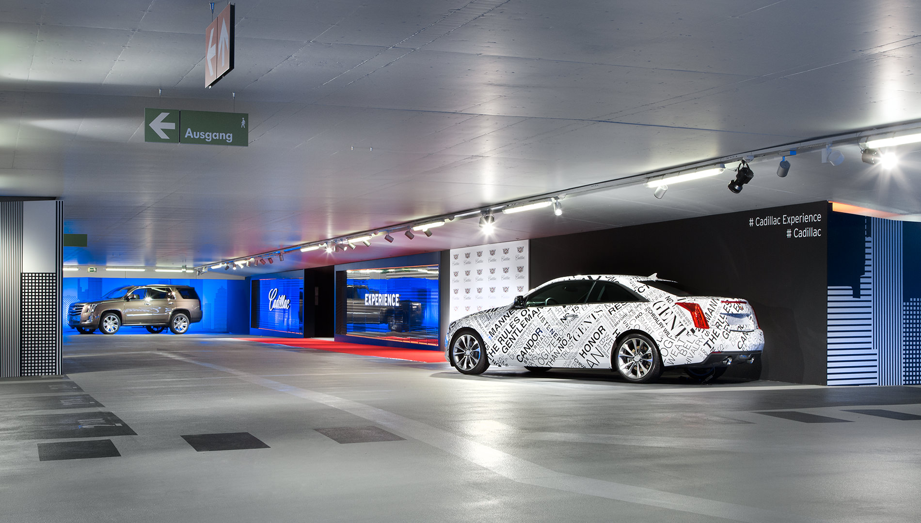 Messe Design Live Kommunikation Berlin Cadillac Experience Autos Parkhaus Going Places EventLabs