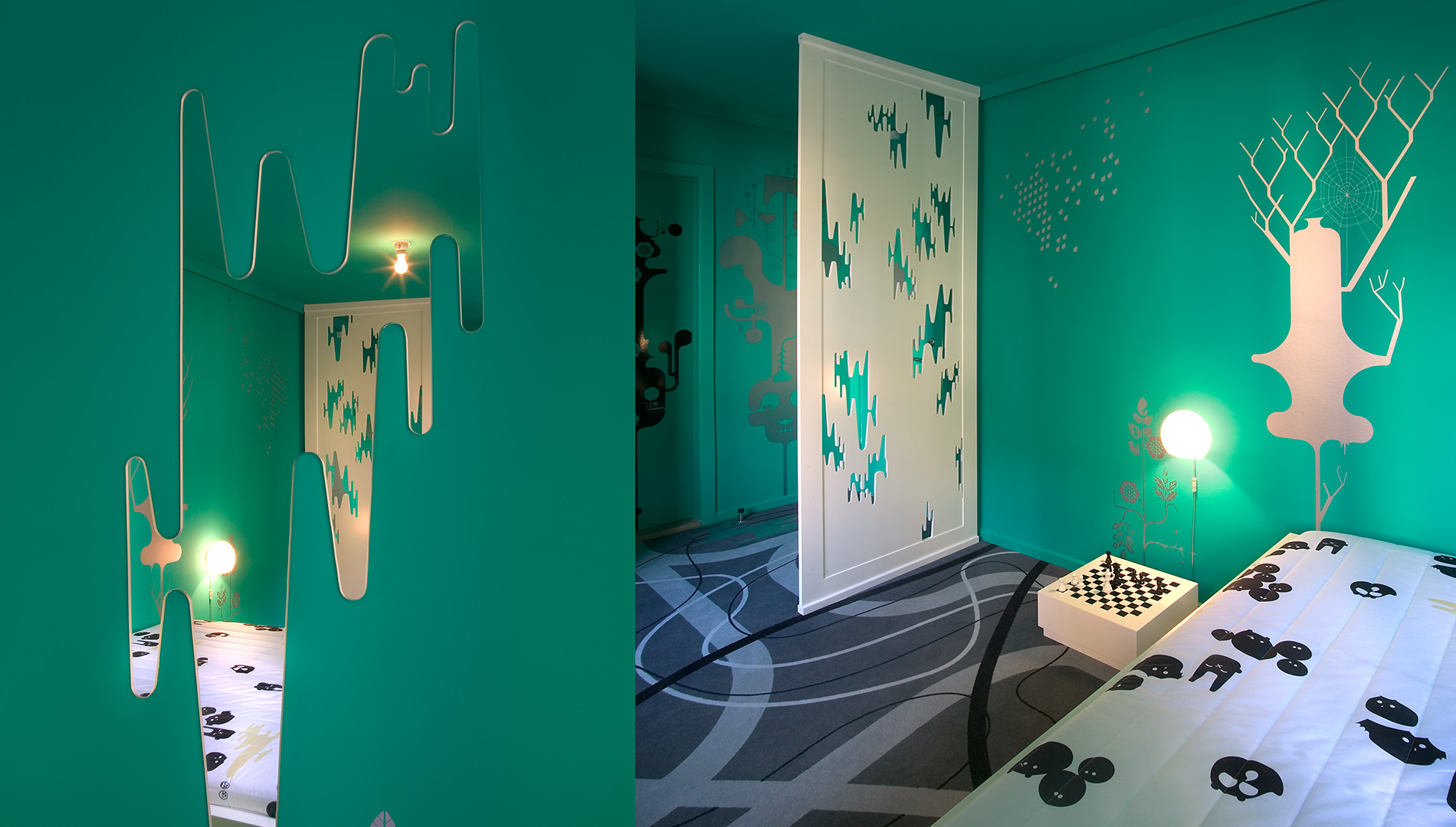 Messe Design Live Kommunikation Kopenhagen Hotel Fox Hotelzimmer Bett Going Places EventLabs