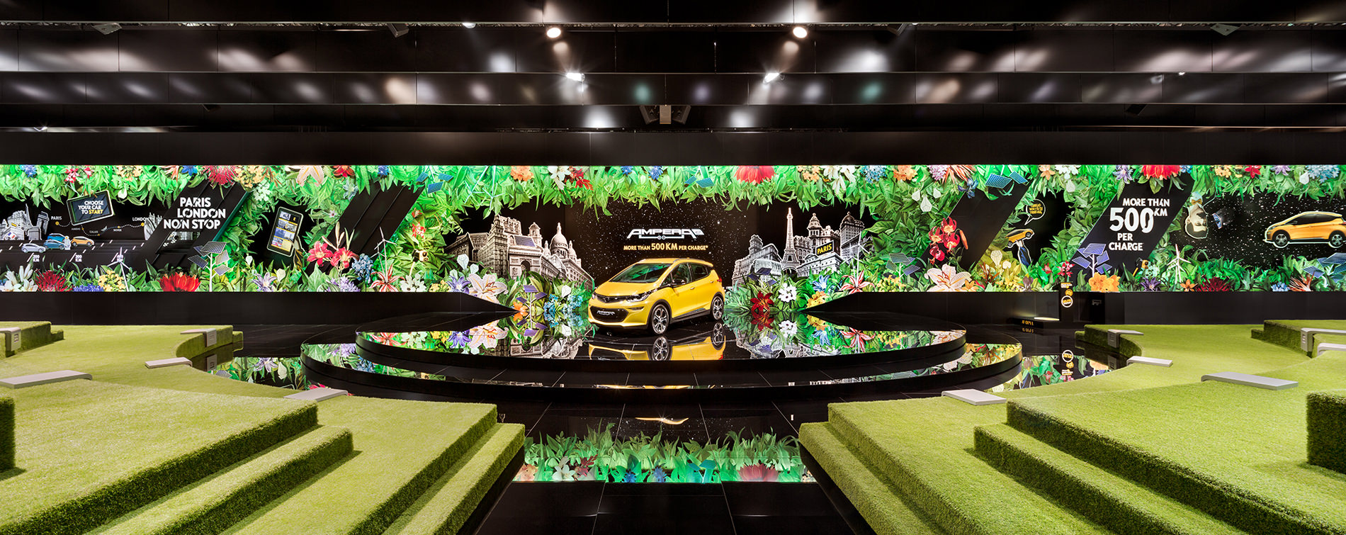 Messe Design Live Kommunikation Paris Motorshow Auto Opel Bühnenbild Präsentation Going Places EventLabs